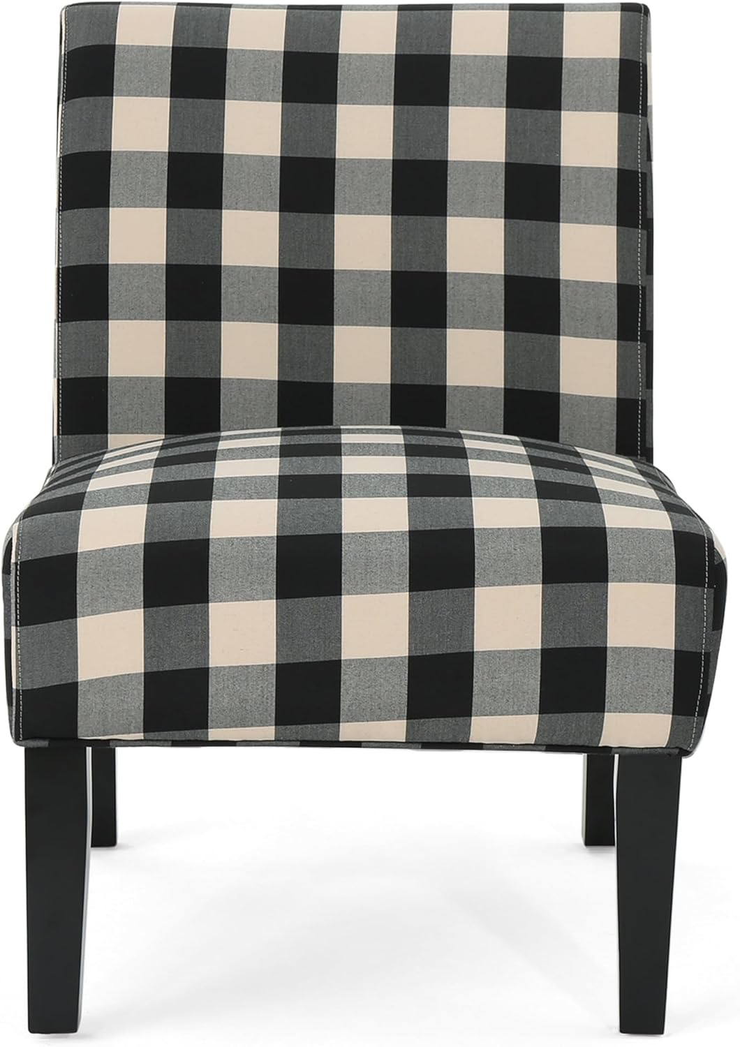 Christopher Knight Home Kendal Traditional Fabric Accent Chair, Print, Matte Black, 22.5D x 29.5W x 32H in - Grand Goldman