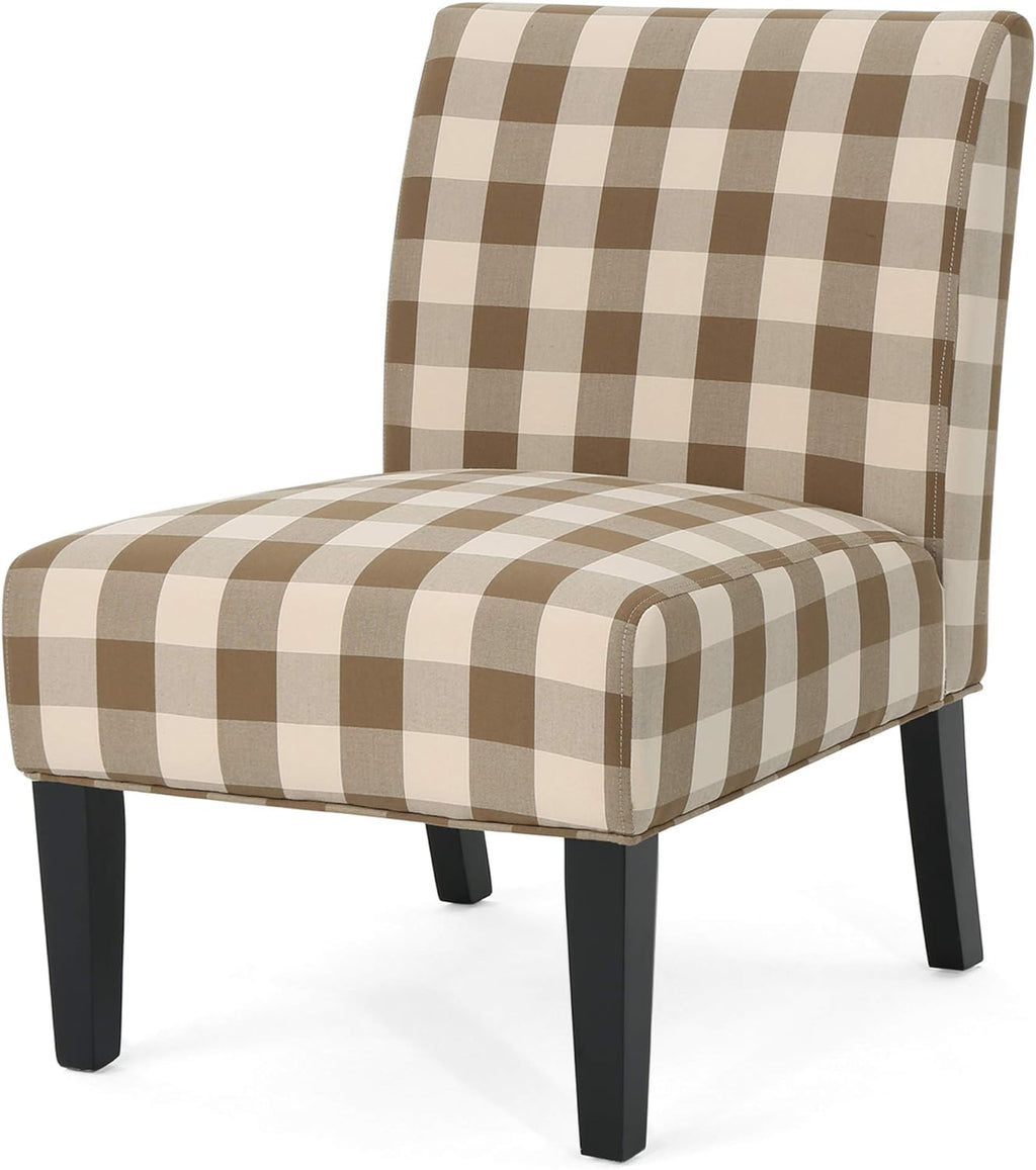 Christopher Knight Home Kendal Traditional Fabric Accent Chair, Print, Matte Black, 22.5D x 29.5W x 32H in - Grand Goldman
