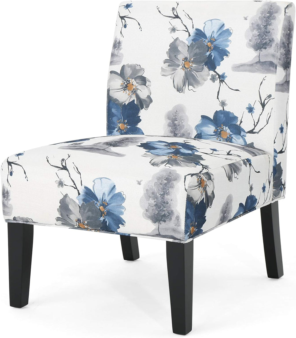 Christopher Knight Home Kendal Traditional Fabric Accent Chair, Print, Matte Black, 22.5D x 29.5W x 32H in - Grand Goldman