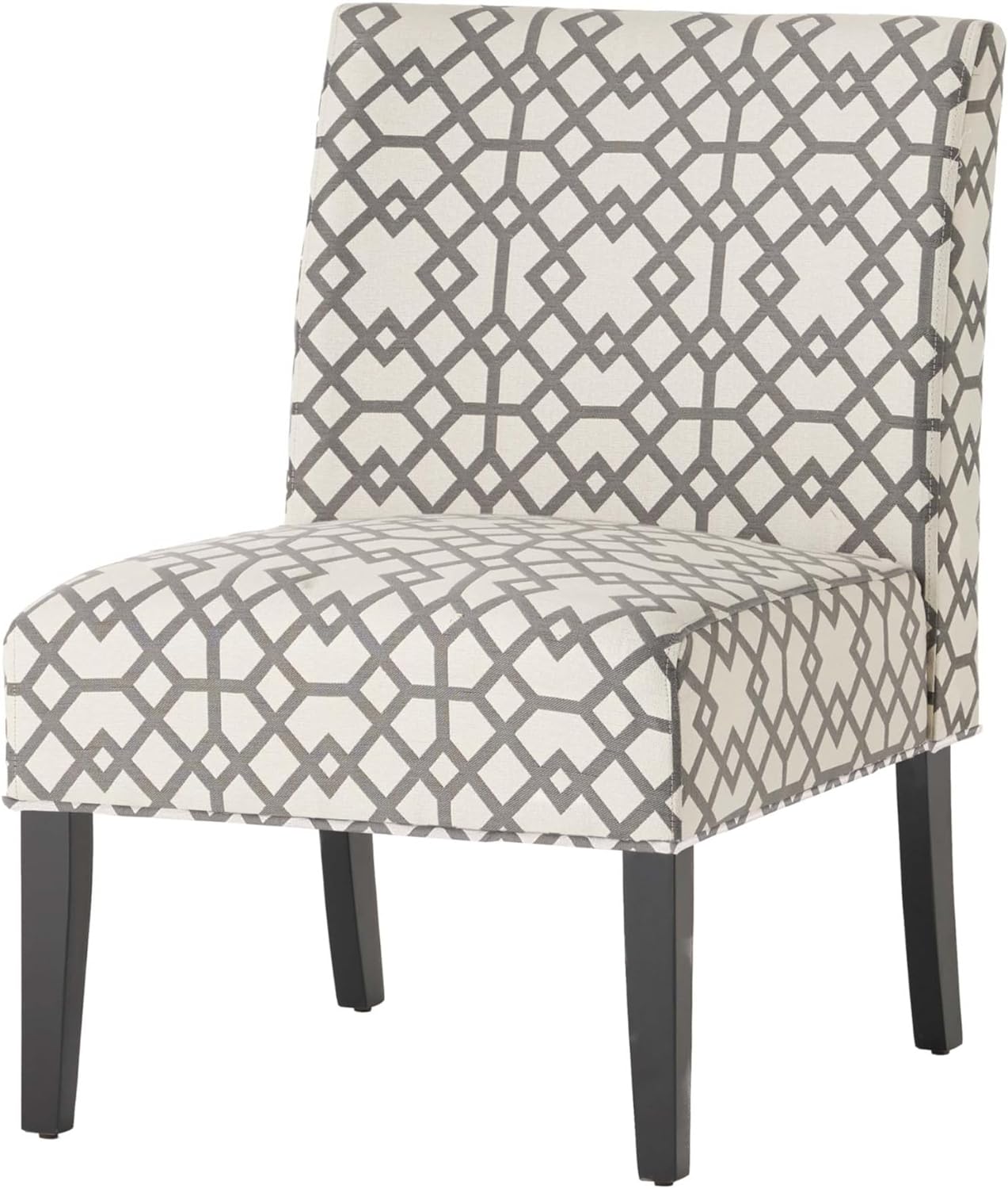 Christopher Knight Home Kendal Traditional Fabric Accent Chair, Print, Matte Black, 22.5D x 29.5W x 32H in - Grand Goldman
