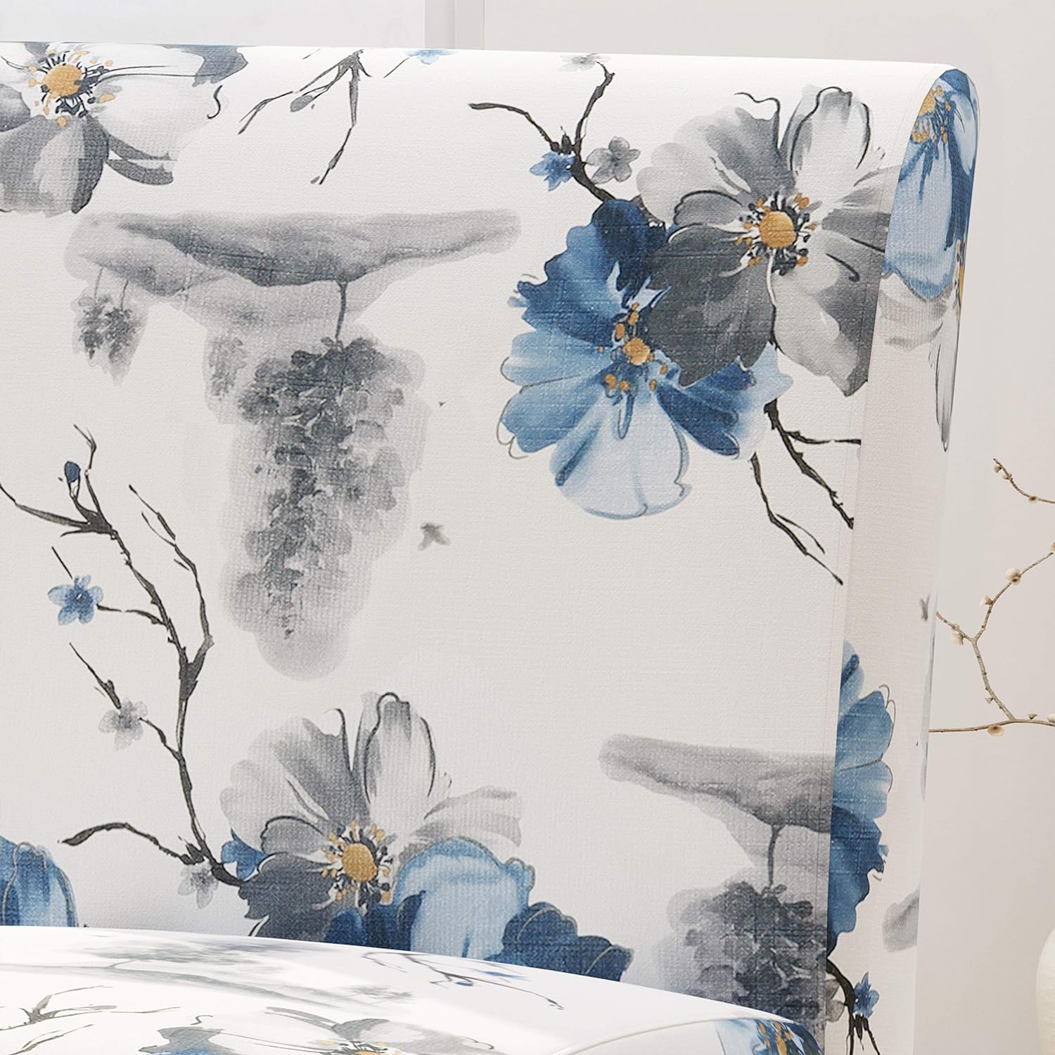 Christopher Knight Home Kendal Traditional Fabric Accent Chair, Print, Matte Black, 22.5D x 29.5W x 32H in - Grand Goldman