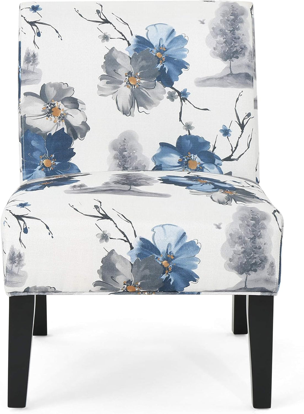 Christopher Knight Home Kendal Traditional Fabric Accent Chair, Print, Matte Black, 22.5D x 29.5W x 32H in - Grand Goldman