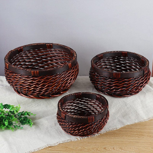 Circular rattan basket for storage - Grand Goldman