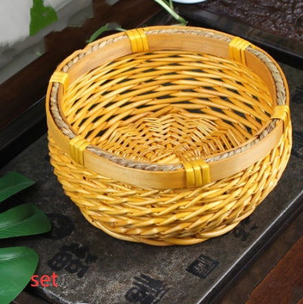 Circular rattan basket for storage - Grand Goldman