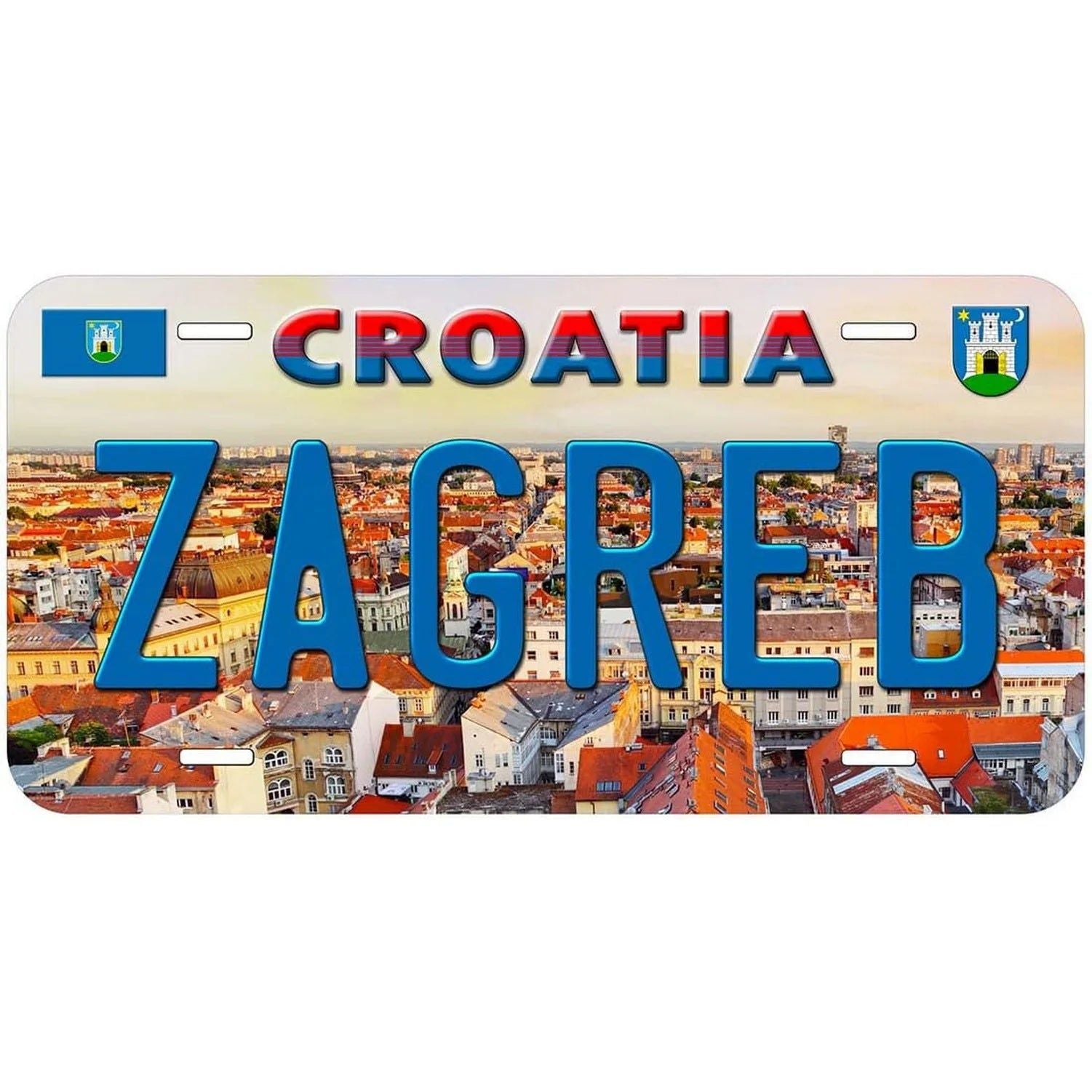City License Plate New York Zurich Athens Toronto Vintage Rusty Metal Tin Sign Metal Car Tag 6X12 Inches For Garage Cafe Bar Pub - Grand Goldman
