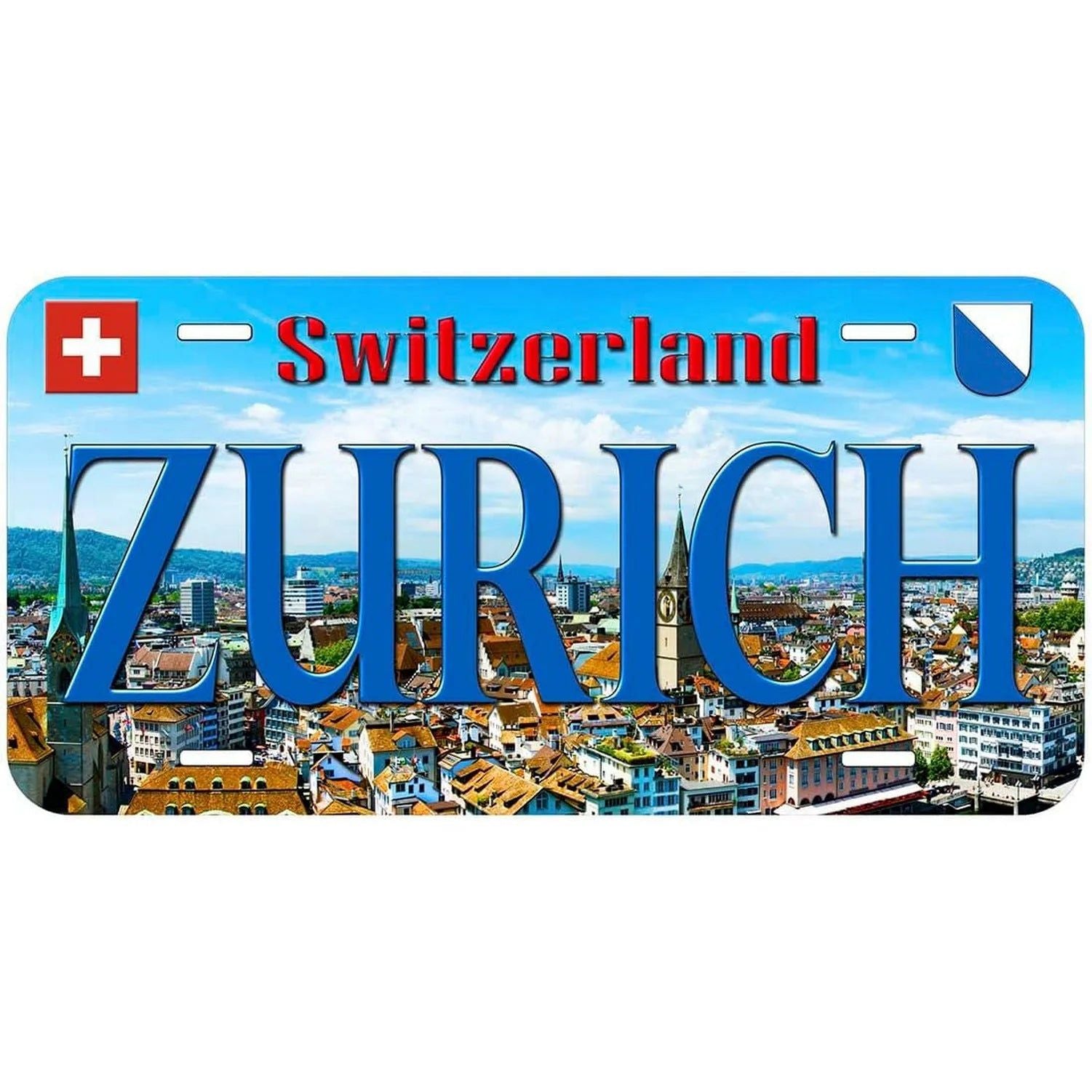 City License Plate New York Zurich Athens Toronto Vintage Rusty Metal Tin Sign Metal Car Tag 6X12 Inches For Garage Cafe Bar Pub - Grand Goldman