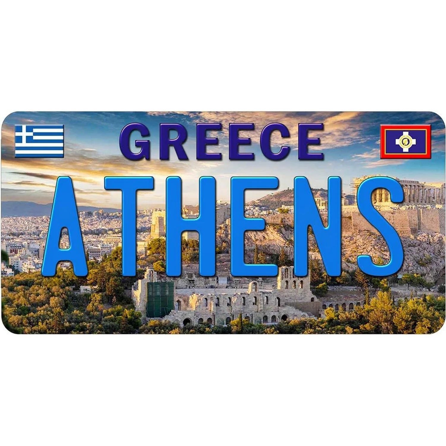 City License Plate New York Zurich Athens Toronto Vintage Rusty Metal Tin Sign Metal Car Tag 6X12 Inches For Garage Cafe Bar Pub - Grand Goldman