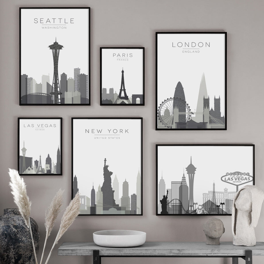 City Map Paris Canvas Painting Nordic Poster - Grand Goldman