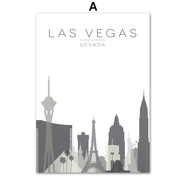 City Map Paris Canvas Painting Nordic Poster - Grand Goldman