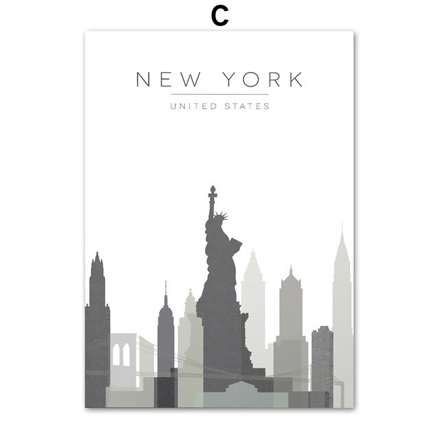 City Map Paris Canvas Painting Nordic Poster - Grand Goldman