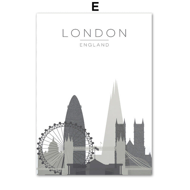 City Map Paris Canvas Painting Nordic Poster - Grand Goldman