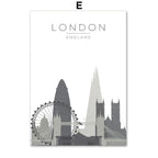 City Map Paris Canvas Painting Nordic Poster - Grand Goldman