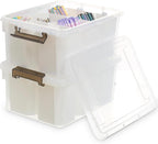 Citylife 17 QT Plastic Storage Bins Clear Storage Box with Lids Multipurpose Stackable Storage Containers for Organizing Tool, Craft, Crayon - Grand Goldman
