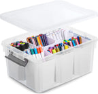Citylife 17 QT Plastic Storage Bins Clear Storage Box with Lids Multipurpose Stackable Storage Containers for Organizing Tool, Craft, Crayon - Grand Goldman
