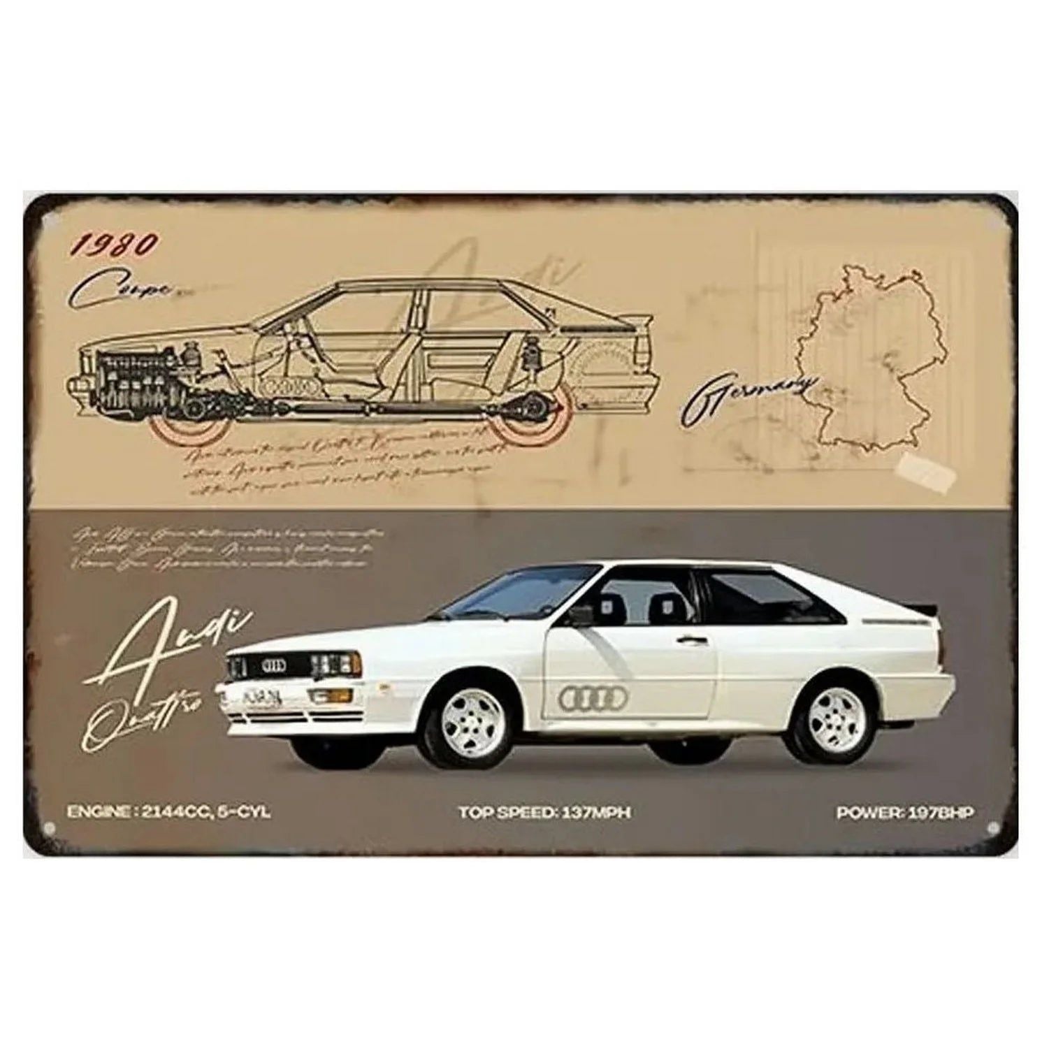 Classic Car Metal Tin Signs Vintage Auto Retro Tin Plaque Man Cave Game Room Decor Home Bar Club Cafe Garage Wall Art Decoration - Grand Goldman