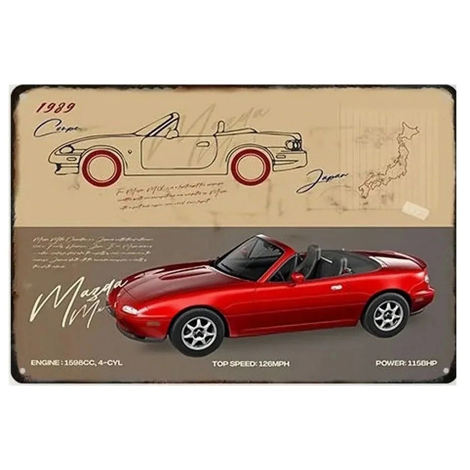 Classic Car Metal Tin Signs Vintage Auto Retro Tin Plaque Man Cave Game Room Decor Home Bar Club Cafe Garage Wall Art Decoration - Grand Goldman