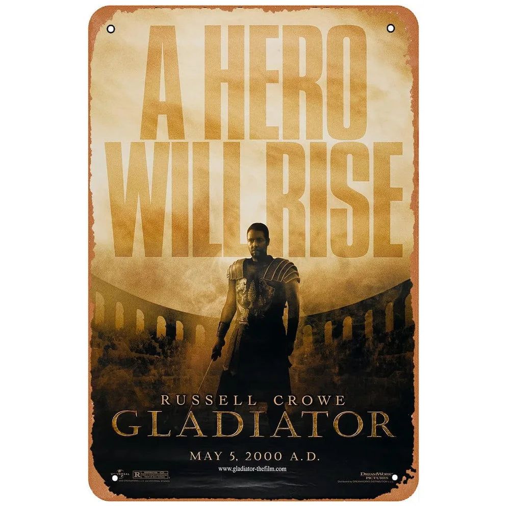 Classic Movie Dance With Wolves Metal Tin Signs Rush Hour Posters Plate Wall Decor for Bars Man Cave Cafe Clubs Garage Retro - Grand Goldman