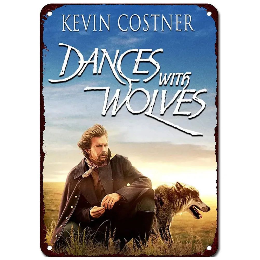 Classic Movie Dance With Wolves Metal Tin Signs Rush Hour Posters Plate Wall Decor for Bars Man Cave Cafe Clubs Garage Retro - Grand Goldman