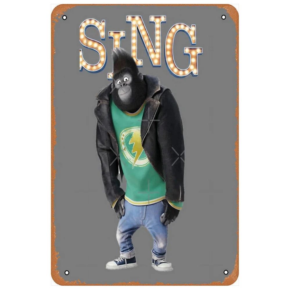 Classic Movie Metal Tin Signs Scream Sing Hunting Posters Plate Wall Decor for Home Film Bars Man Cave Cafe Clubs Garage Retro - Grand Goldman