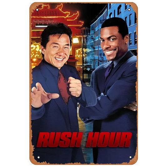 Classic Movie Dance With Wolves Metal Tin Signs Rush Hour Posters Plate Wall Decor for Bars Man Cave Cafe Clubs Garage Retro - Grand Goldman