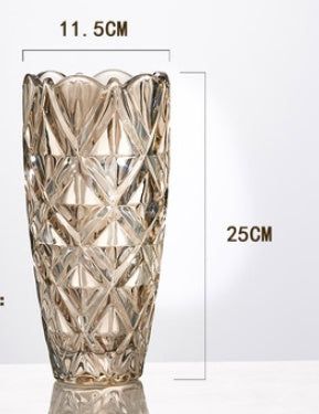 Classical European Golden Crystal Glass Vase Creative Glass Flower - Grand Goldman