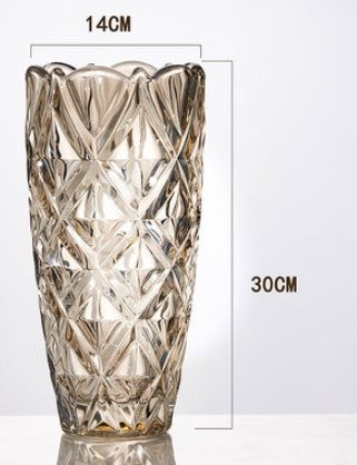 Classical European Golden Crystal Glass Vase Creative Glass Flower - Grand Goldman