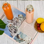 Clear Glass Bottles with Lids 18 oz, Reusable Glass Water Bottles with Stainless Steel Cap for Juicing,Refrigerator,100% Leak Proof, BPA Free Eco Friendly,Set of 6 - Grand Goldman