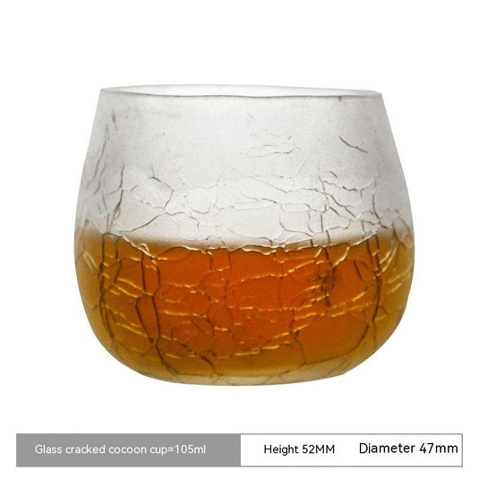 Clear Wine Glass Japanese Style Ice Crack Tea Cup - Grand Goldman