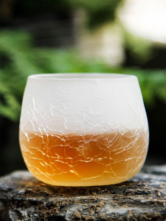 Clear Wine Glass Japanese Style Ice Crack Tea Cup - Grand Goldman