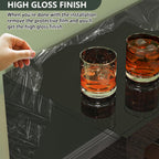 Clikuutory Modern LED 63 inch Long TV Stand with Large Storage Drawer for 50 55 60 65 70 75 Inch TVs, Black Wood TV Console with High Glossy Entertainment Center for Living Room, Bedroom, Black - Grand Goldman