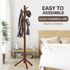 Coat Rack, Freestanding Coat Rack with 8 Hooks and 3 Adjustable Size Tree Coat Racks for Bedroom, Hallway, Entrance, Office, for Hats, Coats, Scarves, Handbags - Grand Goldman