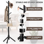 Coat Rack, Freestanding Coat Rack with 8 Hooks and 3 Adjustable Size Tree Coat Racks for Bedroom, Hallway, Entrance, Office, for Hats, Coats, Scarves, Handbags - Grand Goldman
