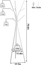 Coat Rack Hat Stand Free Standing Display Hall Tree Metal Hat Hanger Garment Storage Holder with 9 Hooks for Clothes Hats and Scarves in Gold,17.72"Wx17.72"Dx70.87" - Grand Goldman