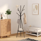 Coat Rack Hat Stand Free Standing Display Hall Tree Metal Hat Hanger Garment Storage Holder with 9 Hooks for Clothes Hats and Scarves in Gold,17.72"Wx17.72"Dx70.87" - Grand Goldman