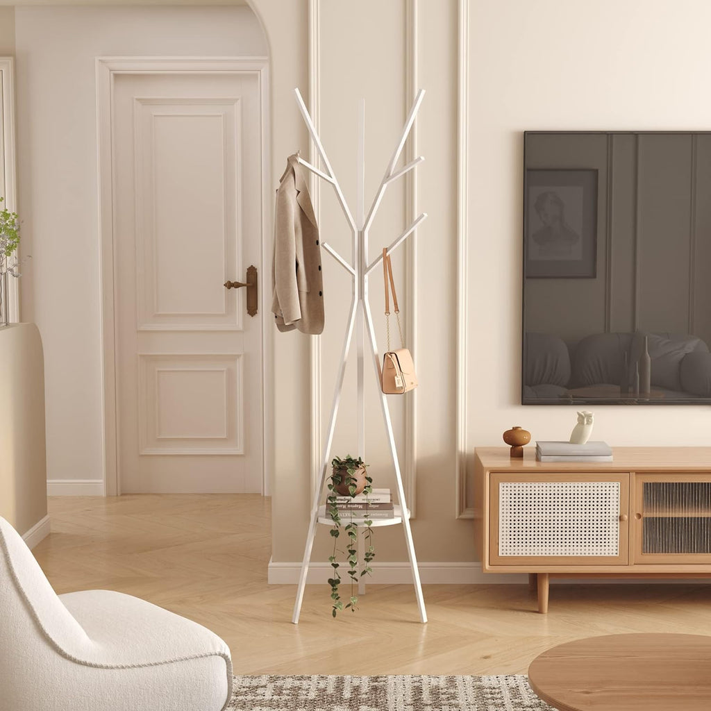 Coat Rack Hat Stand Free Standing Display Hall Tree Metal Hat Hanger Garment Storage Holder with 9 Hooks for Clothes Hats and Scarves in Gold,17.72"Wx17.72"Dx70.87" - Grand Goldman