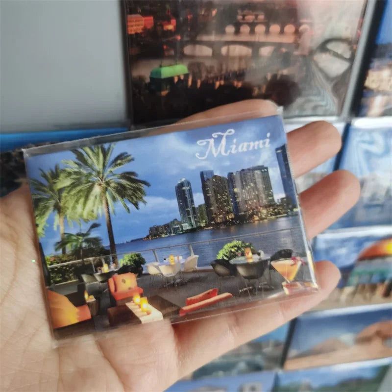 Coated Paper Fridge Magnets Tourist Souvenir Cuba Brussels Canada Croatia Dubai San Marino Isreal Miami Marseille Athens London - Grand Goldman