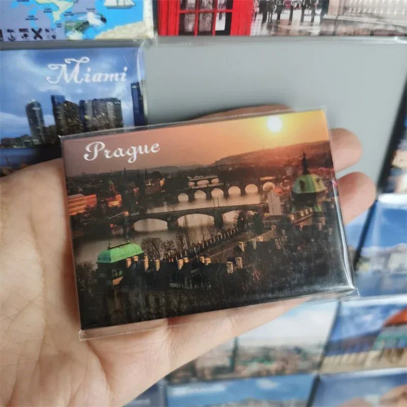 Coated Paper Fridge Magnets Tourist Souvenir Cuba Brussels Canada Croatia Dubai San Marino Isreal Miami Marseille Athens London - Grand Goldman