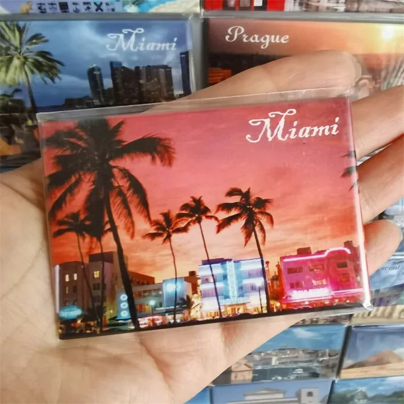 Coated Paper Fridge Magnets Tourist Souvenir Cuba Brussels Canada Croatia Dubai San Marino Isreal Miami Marseille Athens London - Grand Goldman