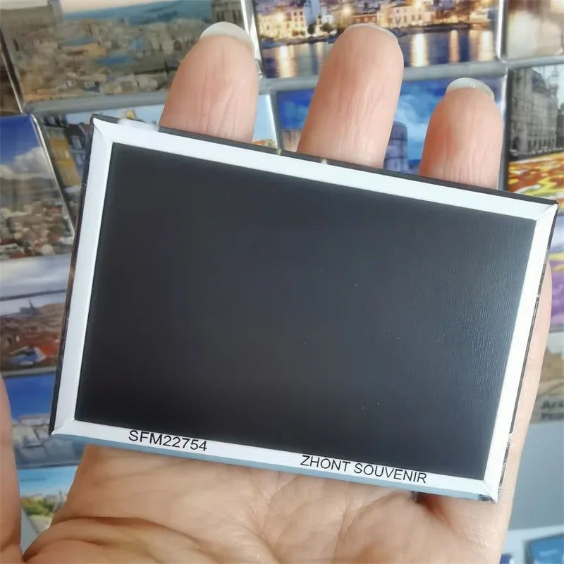 Coated Paper Fridge Magnets Tourist Souvenir Marseille Amsterdam Crotia Netherland Iceland Spain Belgium Italy Travel Gift Decor - Grand Goldman