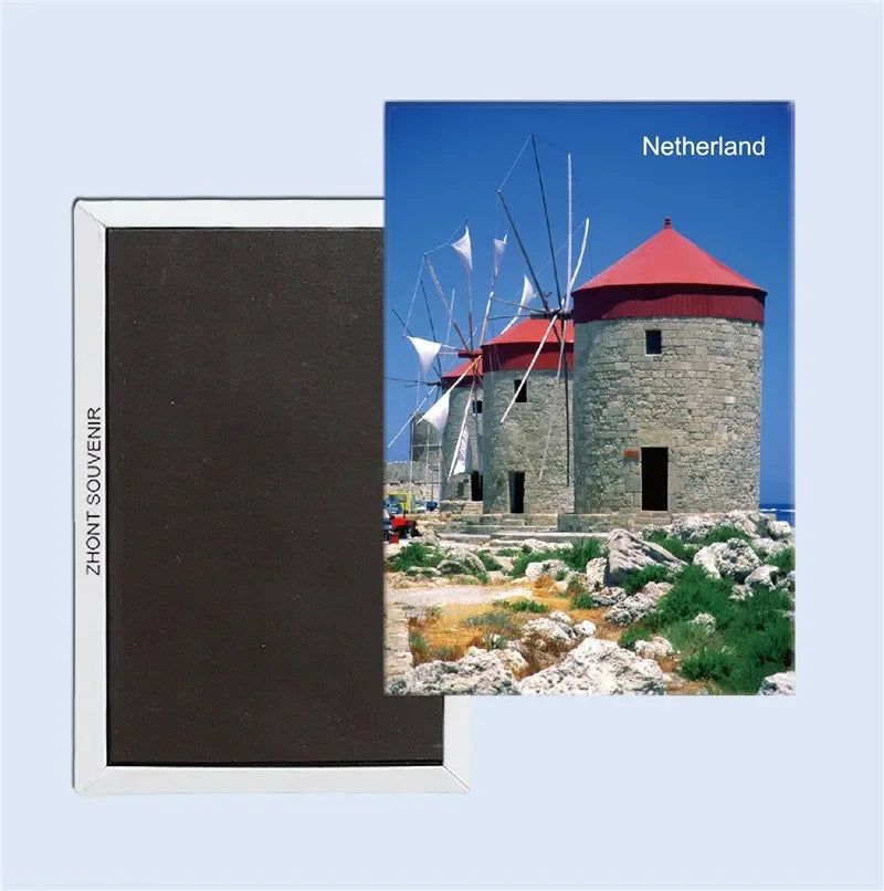 Coated Paper Fridge Magnets Tourist Souvenir Marseille Amsterdam Crotia Netherland Iceland Spain Belgium Italy Travel Gift Decor - Grand Goldman