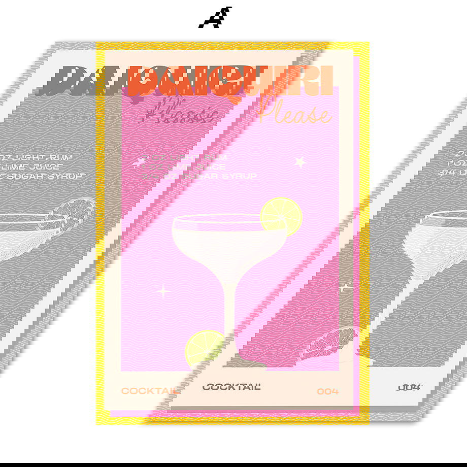 Cocktail Mojito Bar Vintage Wall Art Canvas Painting - Grand Goldman