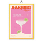 Cocktail Mojito Bar Vintage Wall Art Canvas Painting - Grand Goldman