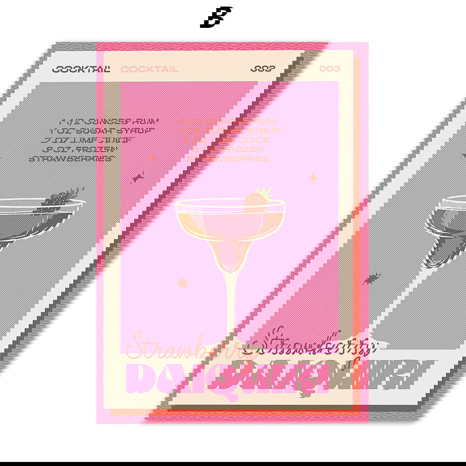 Cocktail Mojito Bar Vintage Wall Art Canvas Painting - Grand Goldman