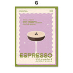 Cocktail Mojito Bar Vintage Wall Art Canvas Painting - Grand Goldman