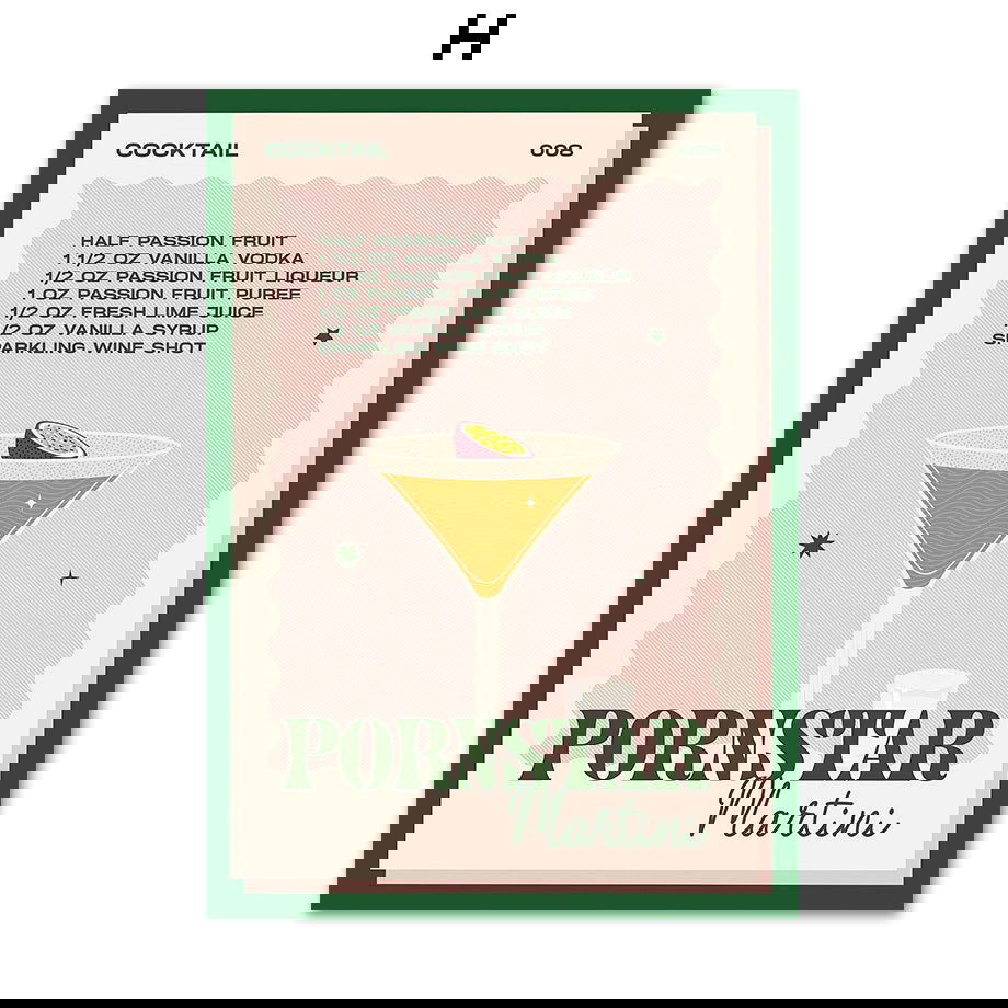 Cocktail Mojito Bar Vintage Wall Art Canvas Painting - Grand Goldman