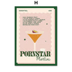 Cocktail Mojito Bar Vintage Wall Art Canvas Painting - Grand Goldman