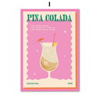 Cocktail Mojito Bar Vintage Wall Art Canvas Painting - Grand Goldman