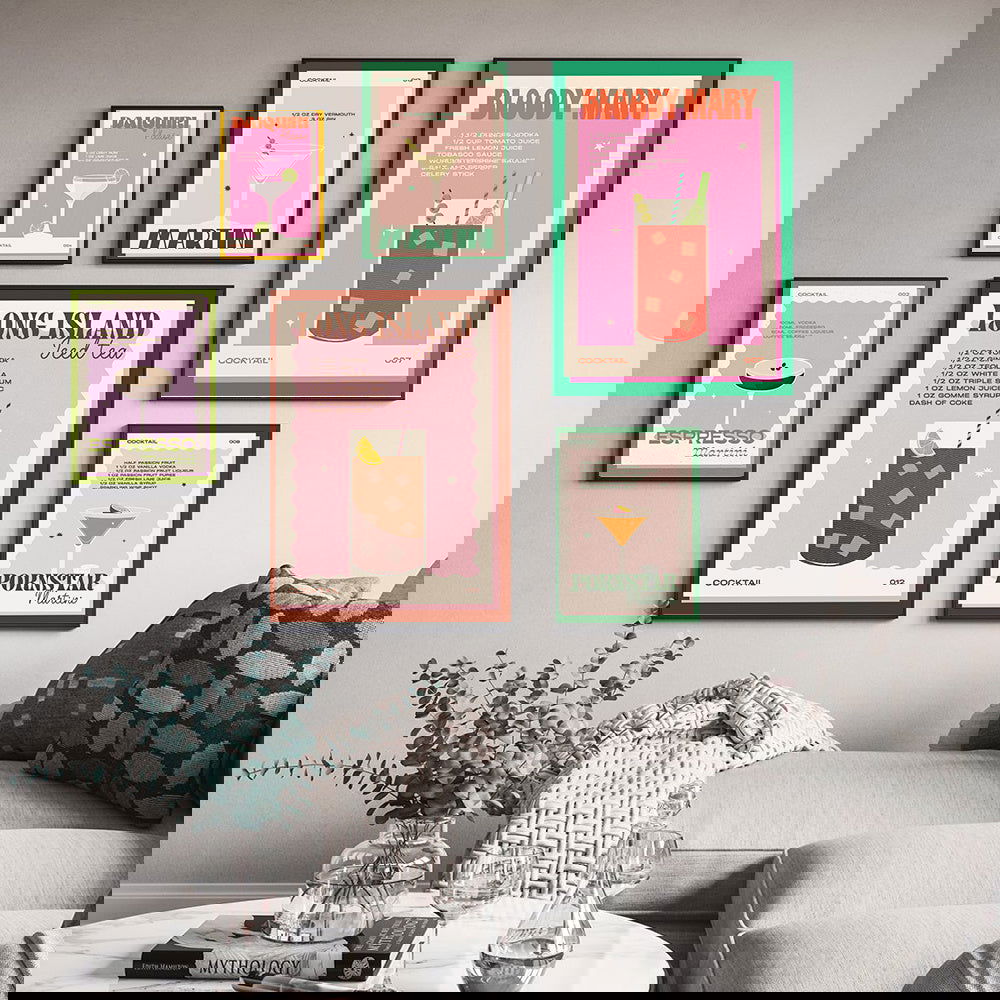 Cocktail Mojito Bar Vintage Wall Art Canvas Painting - Grand Goldman