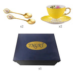 Coffee Cup And Saucer Set Ceramic Light Luxury Bone China Flower Tea Cup And Tray - Grand Goldman