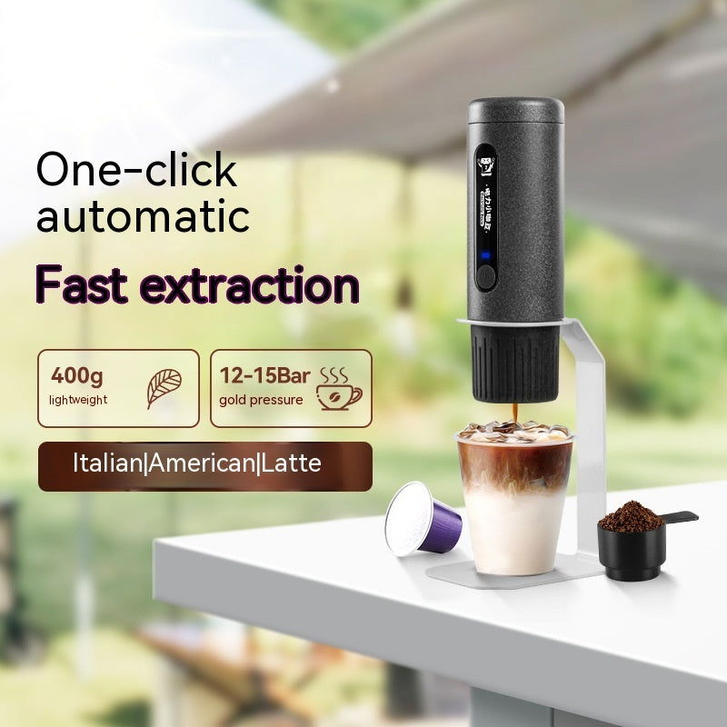 Coffee Machine Travel Portable Outdoor Small Concentrated Mini Capsule Ground Coffee Dual-use - Grand Goldman